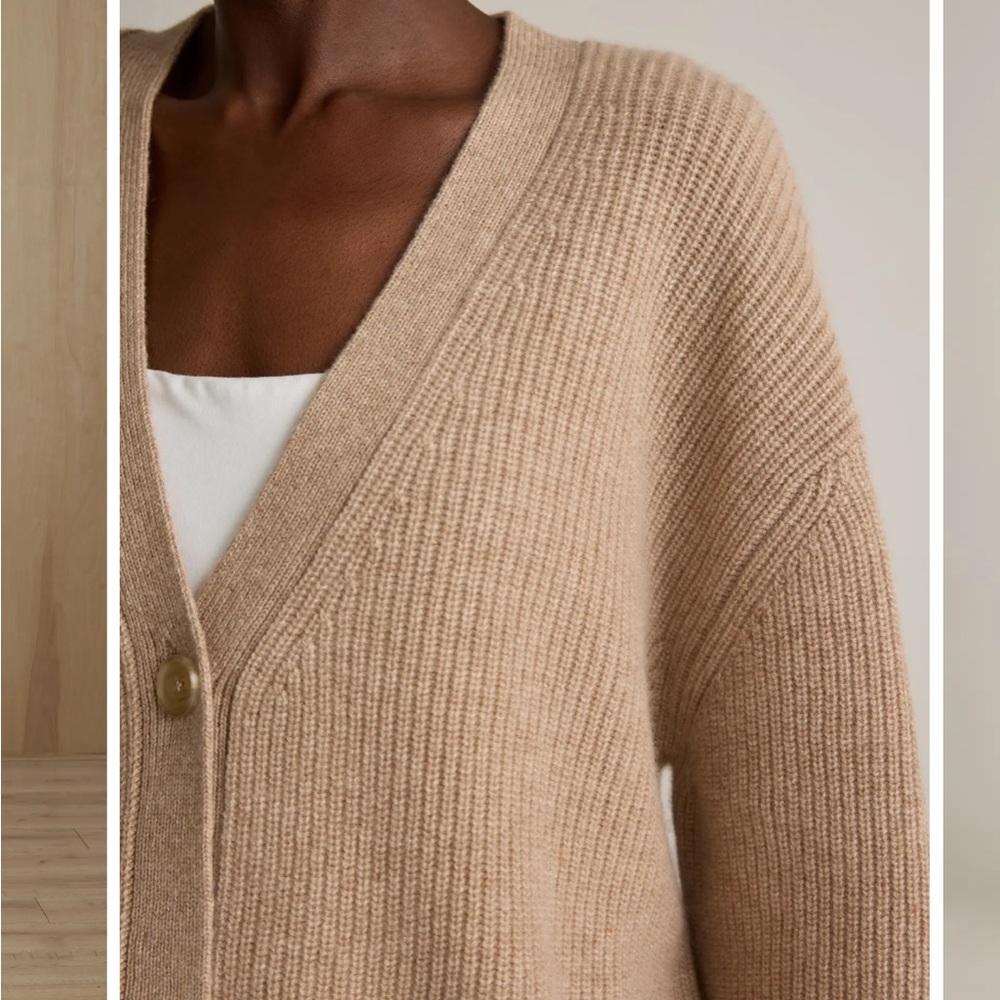 Quince Mongolian Cashmere Boyfriend Cardigan - Oatmeal